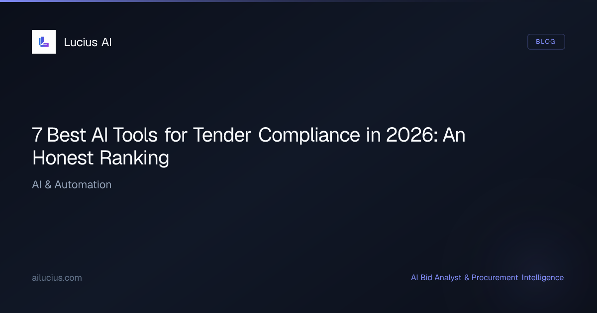 7 Best AI Tools for Tender Compliance in 2026: An Honest Ranking ...