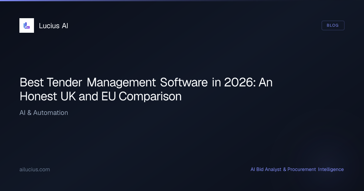 Best Tender Management Software in 2026: An Honest UK and EU Comparison ...